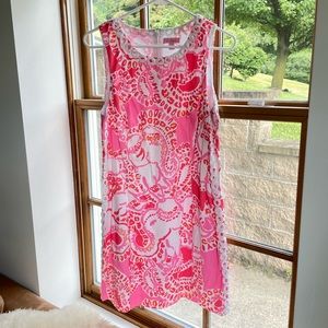 Lilly Pulitzer elephant pattern shift dress, Size 10